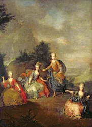 Framförande av opera av Gluck, "Il Parnaso Confuso" på Schönbrunn Palace den 24 januari 1765